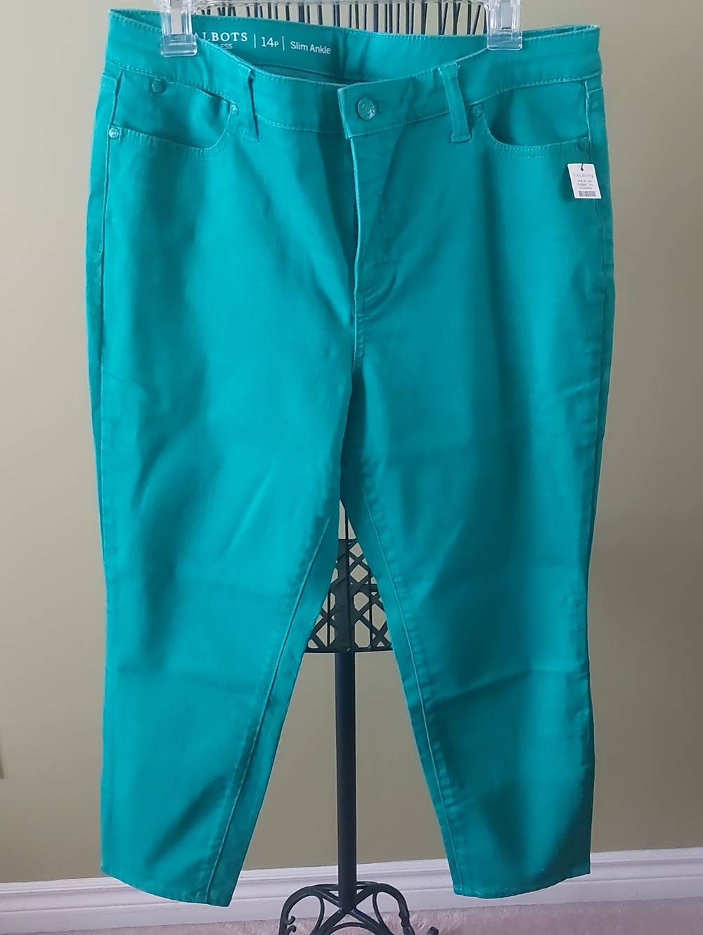 Talbots Slim Ankle Cropped Jeans in Teal